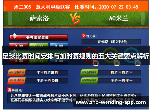 足球比赛时间安排与加时赛规则的五大关键要点解析 足球比赛时间安排与加时赛规则的五大关键要点解析